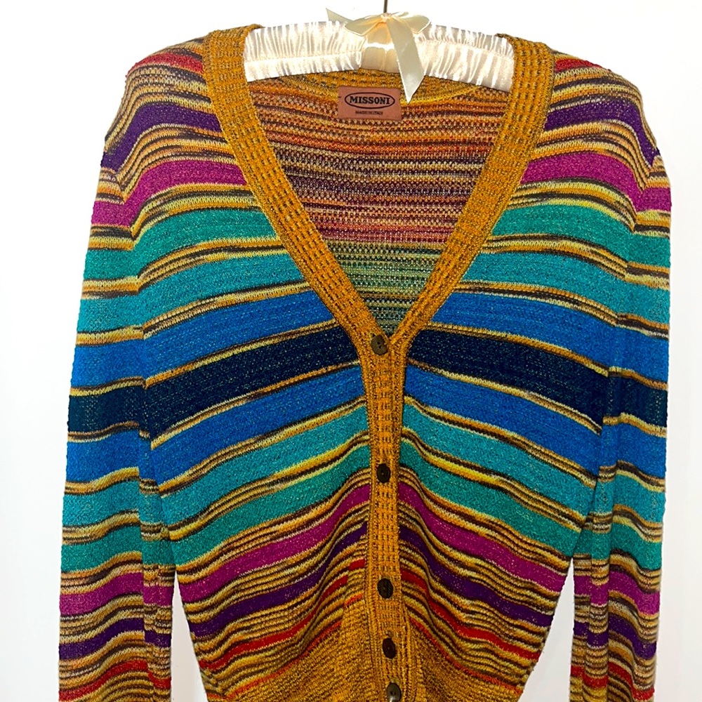 MISSONI cardigan (fits like a small but the shoulders-/arms fit more like Med).